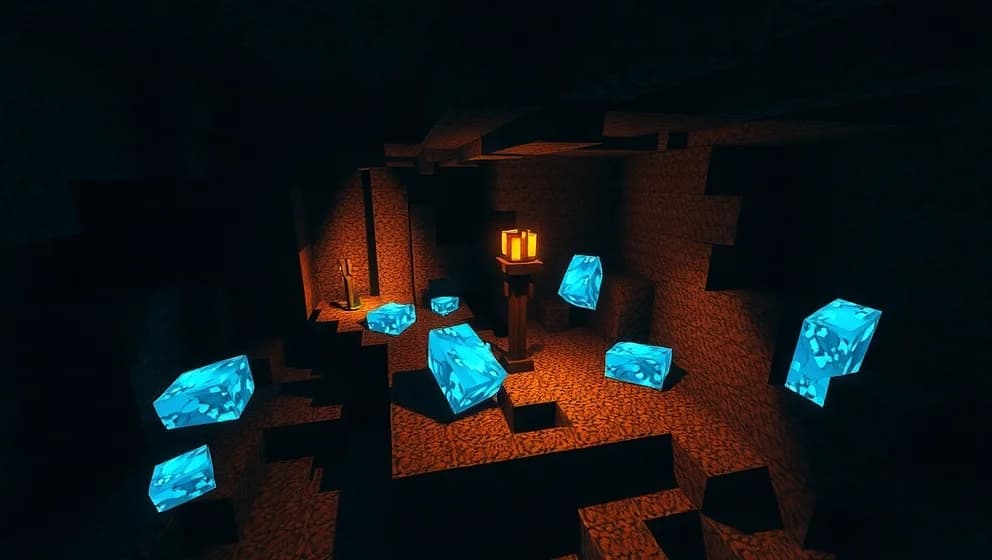 Vilken nivå hittar man diamanter i Minecraft